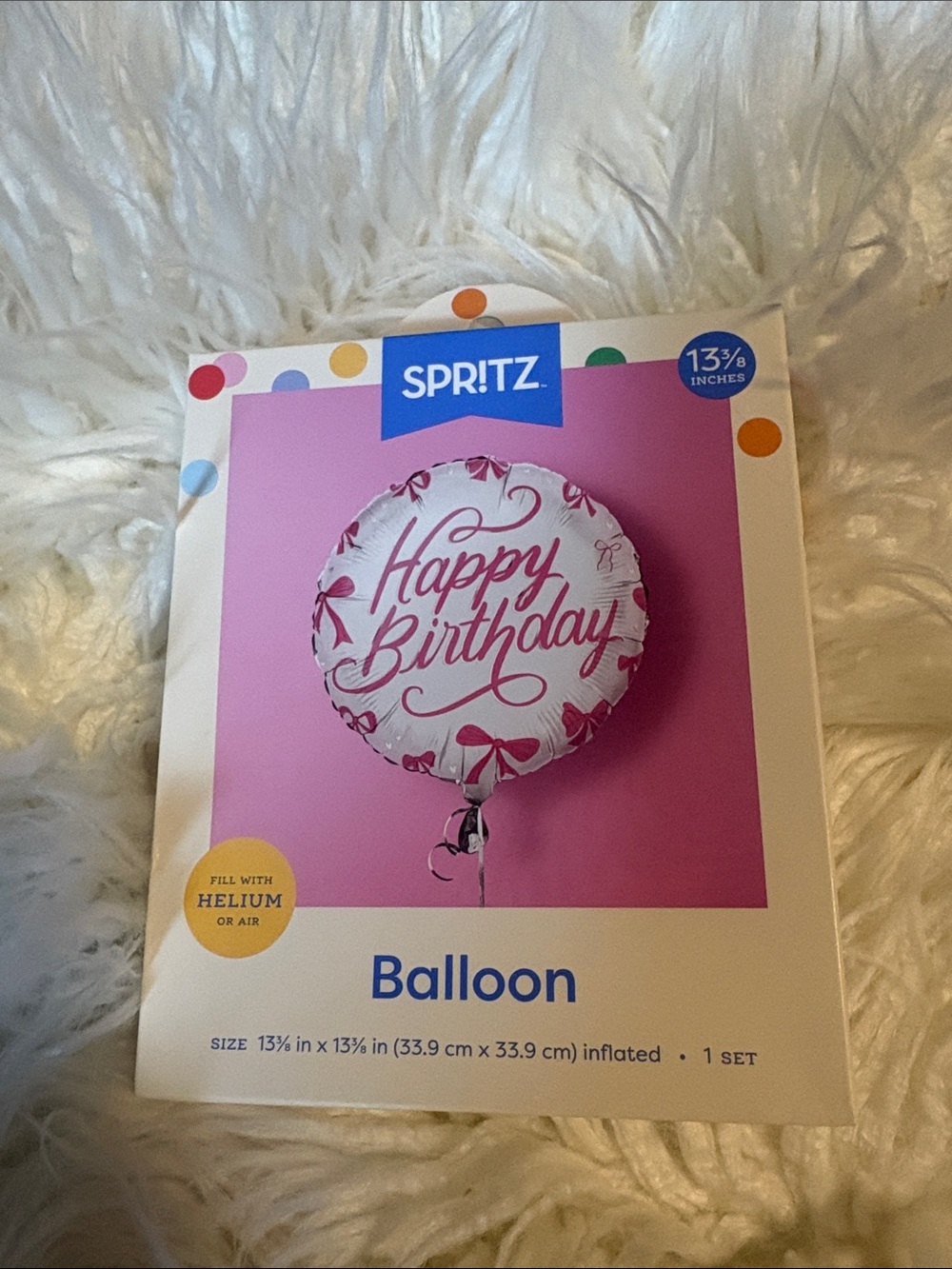 Target Spritz Pink and White "Happy Birthday" Balloon